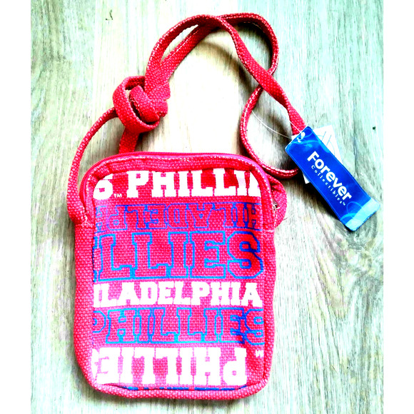 MLB Philadelphia Phillies  Side Pouch Wordmark Small Purse Red Zipper New Logo - Picture 2 of 3